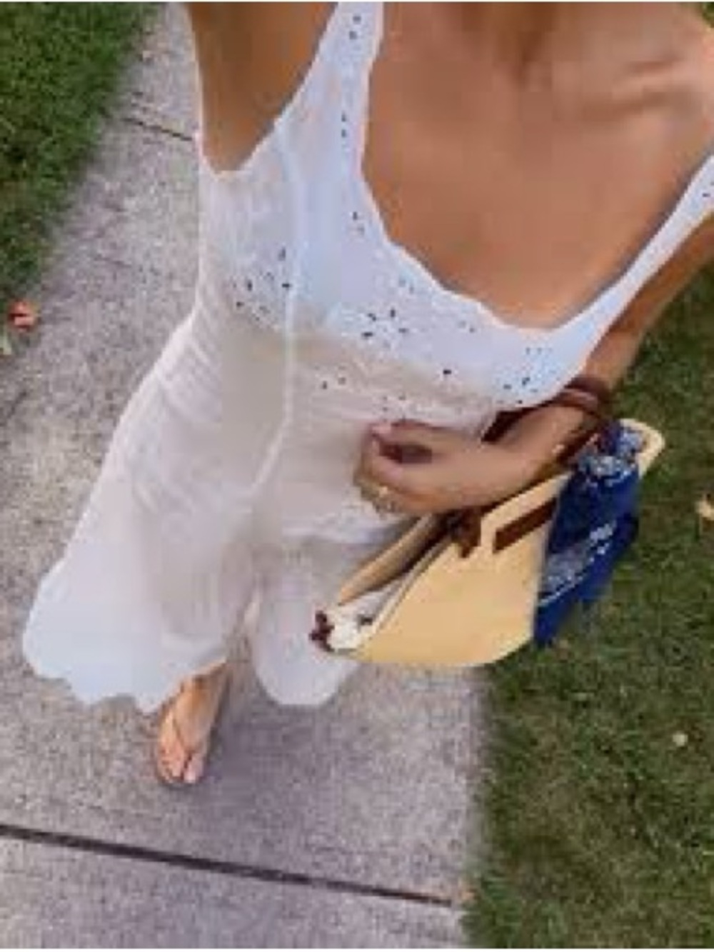 NWT Doen Abella Dress in Salt // White Embroidered Sleeveless Midi Dress - Picture 3 of 9